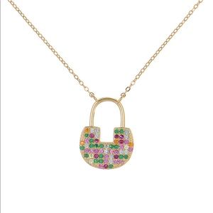Rainbow lock necklace,lock rainbow necklace ,lock